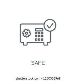 Safe linear icon. Modern outline Safe logo concept on white background from Insurance collection. Suitable for use on web apps, mobile apps and print media.