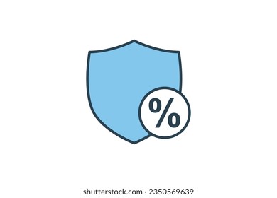 Safe Loan Icon. Icon related to Credit and Loan. suitable for web site design, app, user interfaces, printable etc. Flat Line icon style. Simple vector design editable