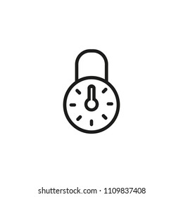 Safe lock line icon. Padlock, password, combination. Safety concept. Vector illustration can be used for topics like security, property, banking