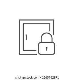 Safe and lock line outline icon