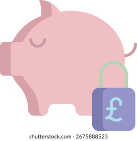 Diseño de icono plano de dinero de bloqueo seguro