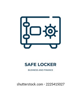 Safe locker icon. Linear vector illustration from business and finance collection. Outline safe locker icon vector. Thin line symbol for use on web and mobile apps, logo, print media.