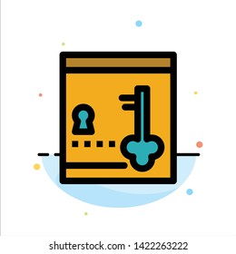 Safe, Locker, Lock, Key Abstract Flat Color Icon Template