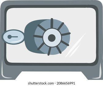 Schließfach und Tresor. Geschlossene starke Schachteln einzeln. Steel Banking Safes und Gewölbe einzeln Vektorgrafik Set.