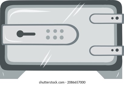 Caja fuerte y caja fuerte. Caja fuerte cerrada aislada. Juego de ilustraciones vectoriales aisladas de cajas de seguridad de acero y bóvedas.