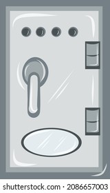 Safe locker and vault. Closed strongboxes isolated. Steel banking safes and vaults isolated vector illustration set.