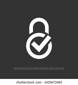 Safe locker vector logo isolated on black background