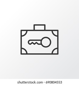Safe Luggage Icon Symbol. Premium Quality Isolated Security Baggage Element In Trendy Style.