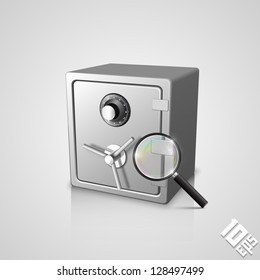 safe with a magnifying glass