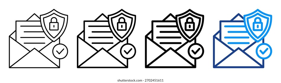 Conjunto de Coleções de Diferentes Estruturas de Tópicos do Ícone do Safe Mail