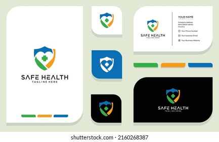 Safe Medic vector Logo Template Design and business card.