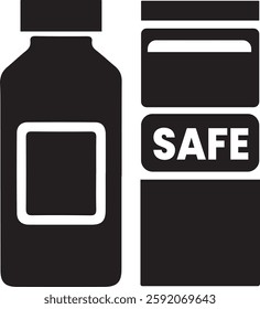 Safe medication bottle and packaging icon