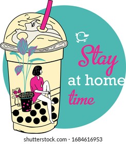 safe message stay at home to avoid coronavirus