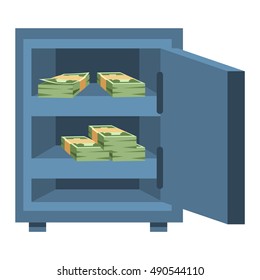 Safe metal box money secure and safe money concept symbol