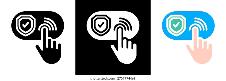 Safe Mode Icon Of Glyph Style vector Illustration