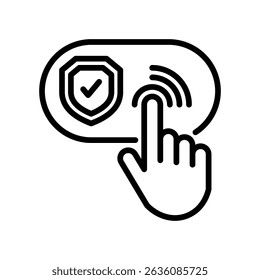 Safe Mode Icon Line Vector Illustration