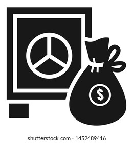 Safe money bag icon. Simple illustration of safe money bag vector icon for web design isolated on white background