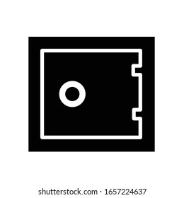 Safe money box with glyph icon vector