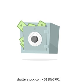 Safe-Geld-Depositkasten-Vektorgrafik einzeln auf weißem Hintergrund, Safe-Scheckkasten-Symbol