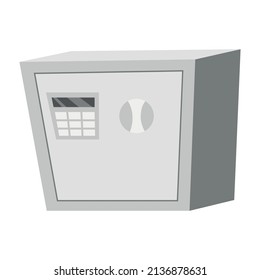 Safe for money and documents semi flat color vector object. Full sized item on white. Fireproof container. Secret hiding place simple cartoon style illustration for web graphic design and animation