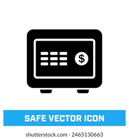 Seguro para el dinero con signo de dólar - Vector icono.