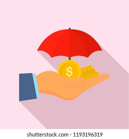 Safe money hand icon. Flat illustration of safe money hand vector icon for web design