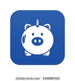 Safe money icon blue vector isolated on white background