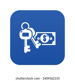 Safe money icon blue vector isolated on white background