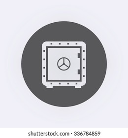Safe money icon in circle . Vector illustration