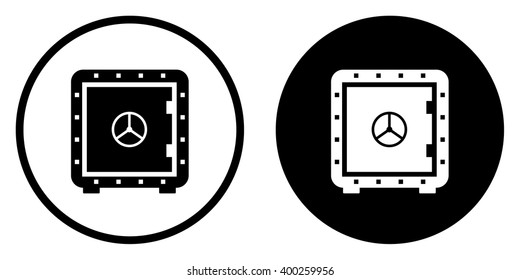 Safe money icon in circle . Vector illustration