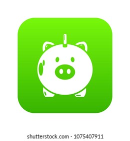 Safe money icon green vector isolated on white background