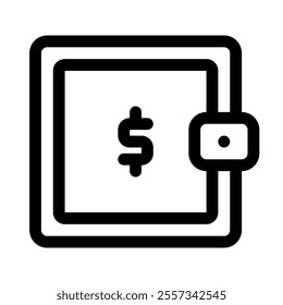 Safe money icon with simple and line style
