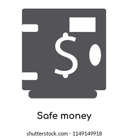 Safe money icon vector isolated on white background for your web and mobile app design, Safe money logo concept