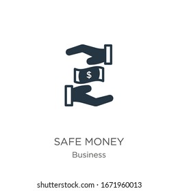 Safe money icon vector. Trendy flat safe money icon from business collection isolated on white background. Vector illustration can be used for web and mobile graphic design, logo, eps10