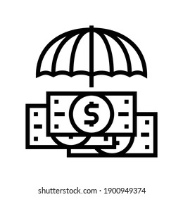 Geldstraßensicherheit Symbol Vektor. Geldgier-Schild. isoliertes Kontursymbol