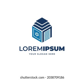 Design für Vectorlogo im sicheren Geldspeicher Design für kreatives, starkes Gebäude-Logo