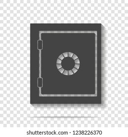 Safe for money vector icon on transparent background. Symbol of safety of money and documents. Layers grouped for easy editing illustration. For your design.