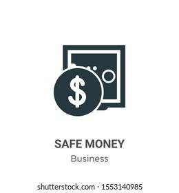 Safe money vector icon on white background. Flat vector safe money icon symbol sign from modern business collection for mobile concept and web apps design.