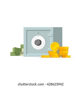 Safe with money vector illustration isolated on white
