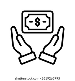 Safe Money Vector outline icon. Eps10 file 