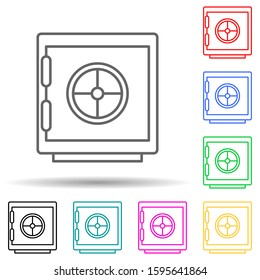 safe multi color style icon. Simple thin line, outline vector of crime Investigation icons for ui and ux, website or mobile application
