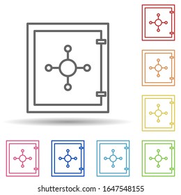 Icono de estilo multicolor. Línea delgada simple, contorno vector de iconos de banca móvil para ui y ux, sitio web o aplicación móvil
