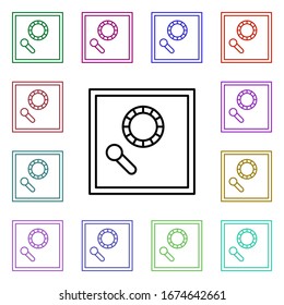 icono seguro de estilo multicolor. Línea delgada simple, contorno vectorial de iconos de compras en línea para ui y ux, sitio web o aplicación móvil