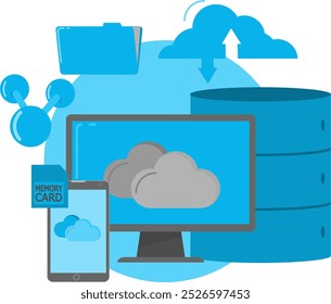 rede segura, boa ilustração da internet. vetor ícone de armazenamento em nuvem.