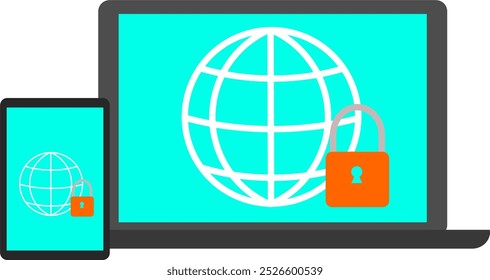 safe network, good internet illustration. vector with network security.