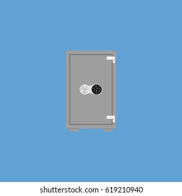 Safe on background vector concept. Security illustration in modern flat style. Color picture for design web site, web banner, printed material. Safe flat icon.