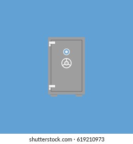Safe on background vector concept. Security illustration in modern flat style. Color picture for design web site, web banner, printed material. Safe flat icon.
