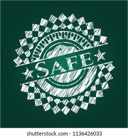 Safe on chalkboard