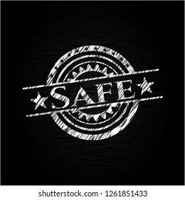 Safe on chalkboard