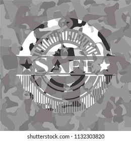 Safe on grey camo texture